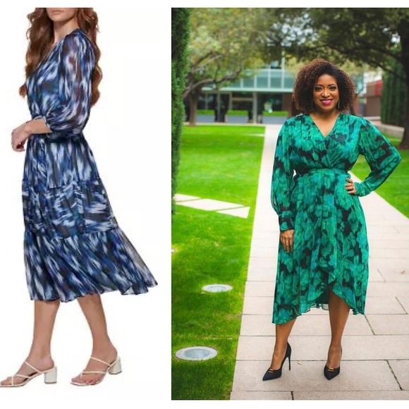 Calvin Klein Dresses & Skirts - Calvin Klein 5 Dress Lot Green and Blue & White Flowing Ruffled Boho Dresses